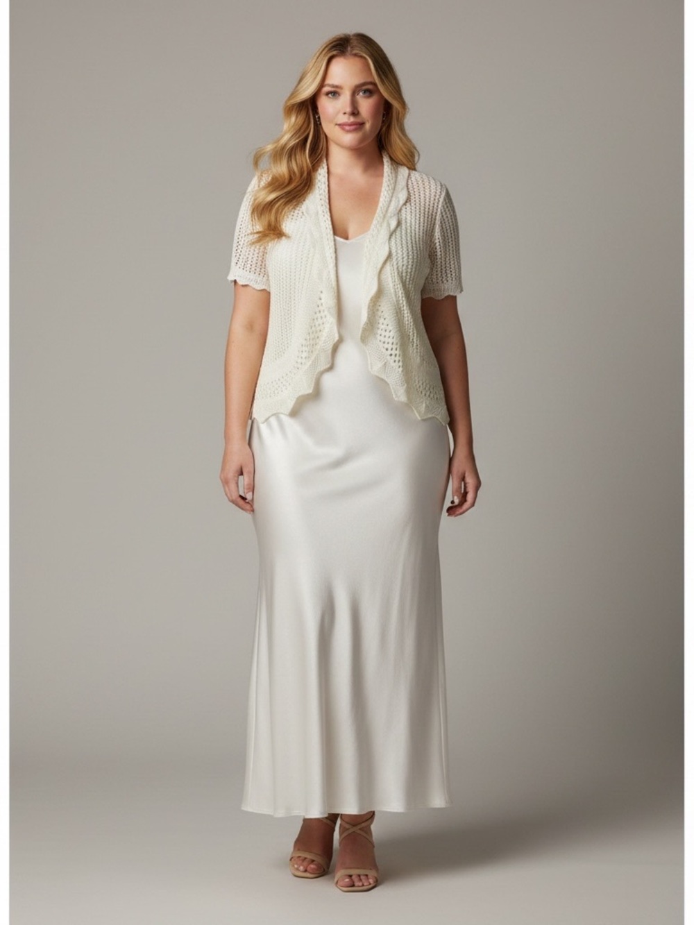 SWEET KIZZ Pointelle Crochet Cardigan Top